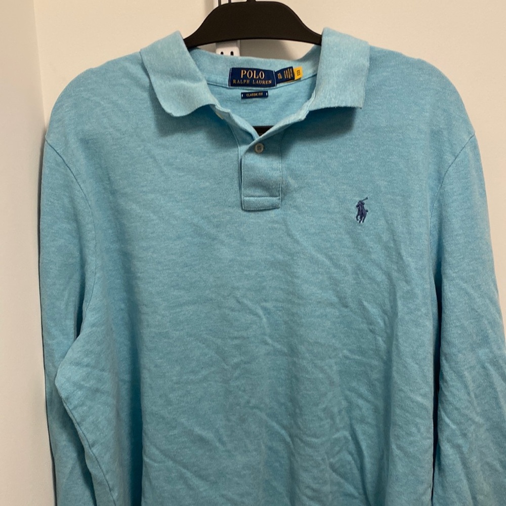 *SALE* Long sleeve polo shirt. XL. Turquoise.